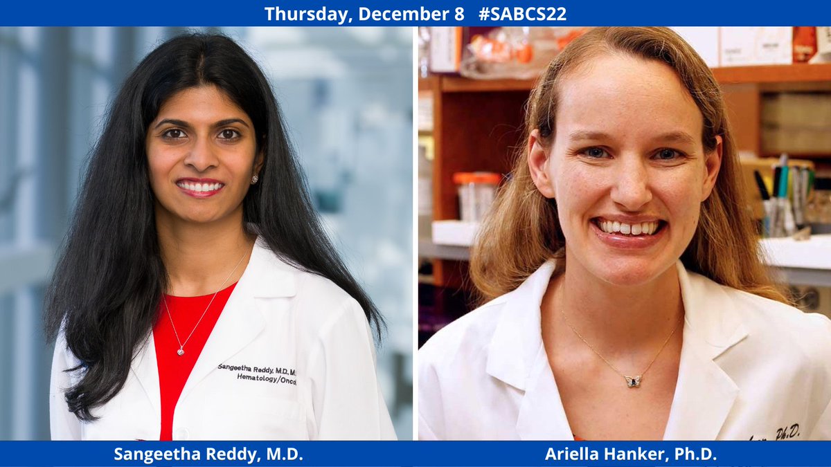 You don’t want to miss these sessions today! @smreddymd moderating “Modifying Tumor Response: Microbiome, Diet, and Fasting” from 1-2pm and @AriellaHanker presenting “Demystifying CDKs in Breast Cancer: Beyond CDK4/6” from 2-3pm at #SABCS22. @SABCSSanAntonio