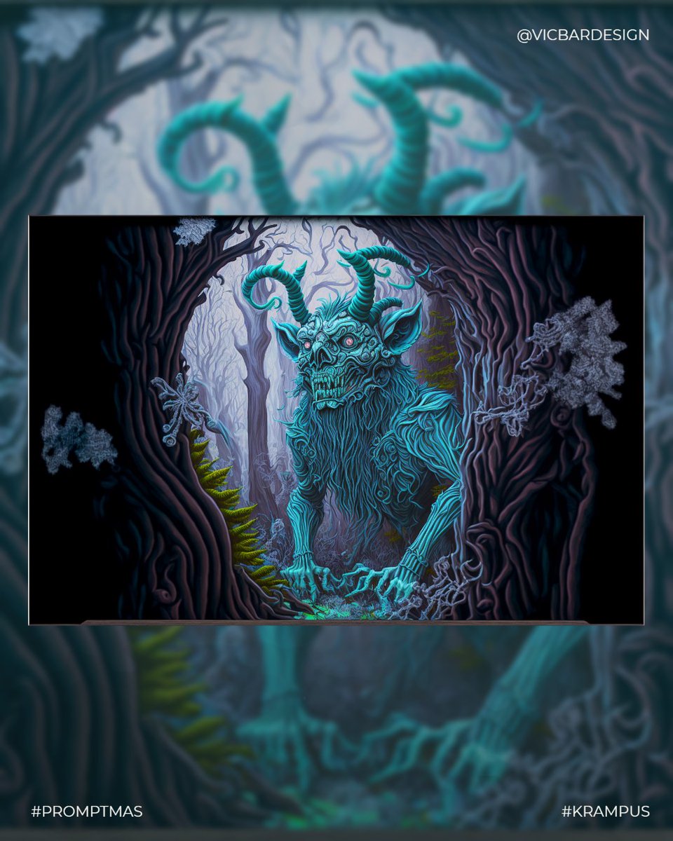LoudRedNoise's tweet photo. Best behave before Krampus comes to take you.

PROMPTMAS Day 8: KRAMPUS

#PROMPTMAS #AICC_IO #AICCCREATORS #vicbardesign #artificialinspiration #midjourney #aicommunity #krampus #surreal #swirls #krampusnight #adobeexpress #aiartist https://t.co/2IVkeL1aOv