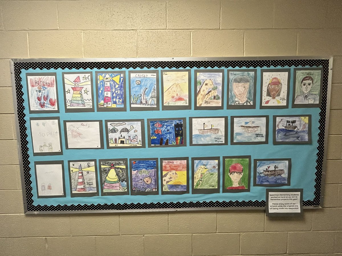 ASD_1Excellence's tweet photo. Artwork created by Mrs. Lanford’s students at @SpearmanElem is now on display at the district office! #A1Excellence #ElevateA1 #Choosethe1 https://t.co/oWSvfB95uP