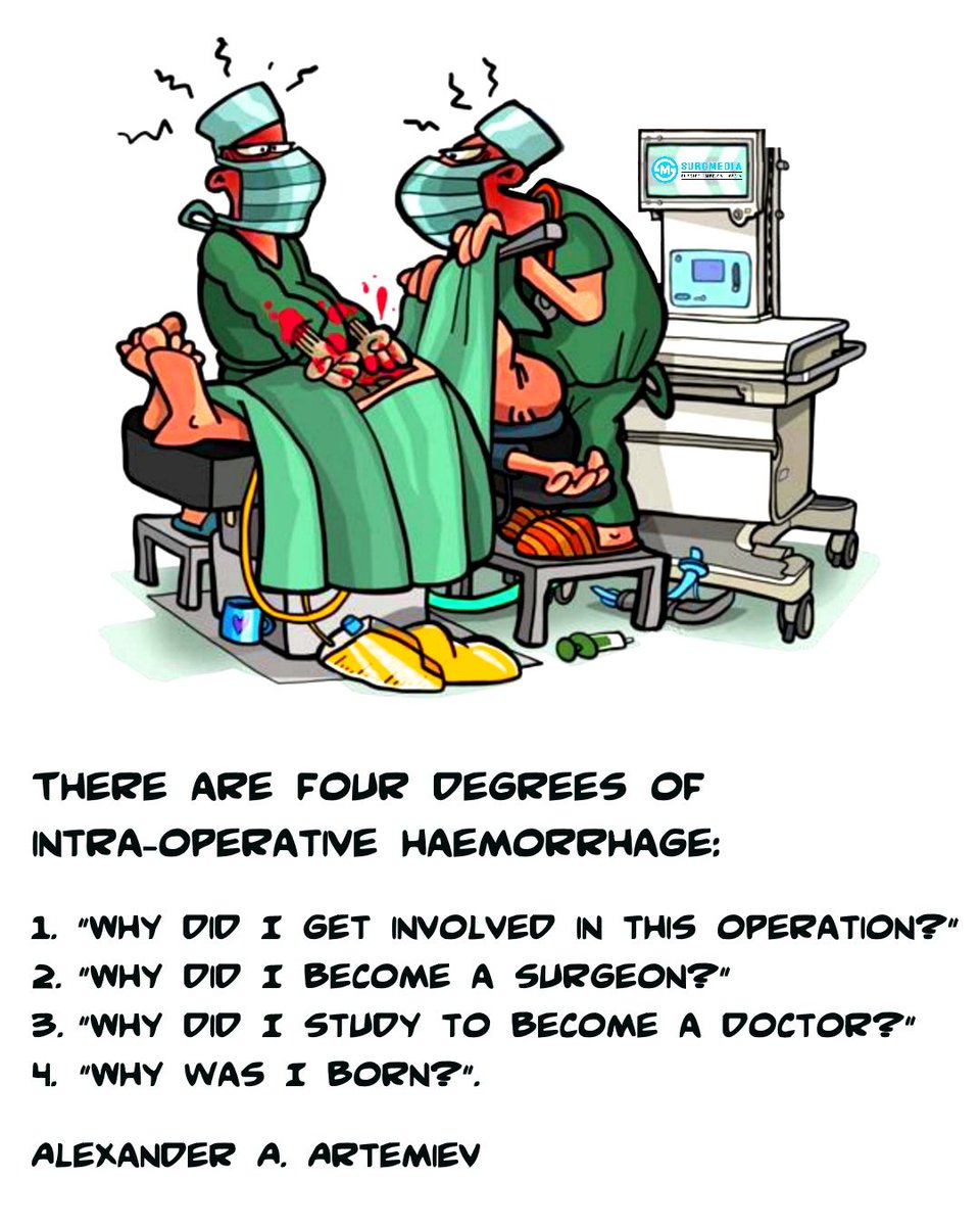 Four Degrees of Intraoperative Hemorrhage.

#fun #medical #cartoon
#funny