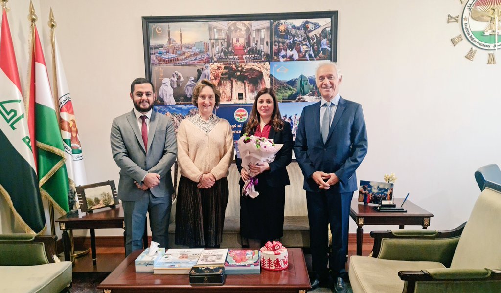 floringorgis's tweet photo. Delighted to receive today Mr. @lucboureau, CD, Mrs. @BlandineBoureau; Deputy CD, &amp; Mr. @ninwaya; PO of @OeuvredOrient Iraq. Discussion about status of Christians &amp; other communities in a region that set as an integrated model for diversity among followers of dif. religions🕊️💐 https://t.co/ZEf4nR7p4m