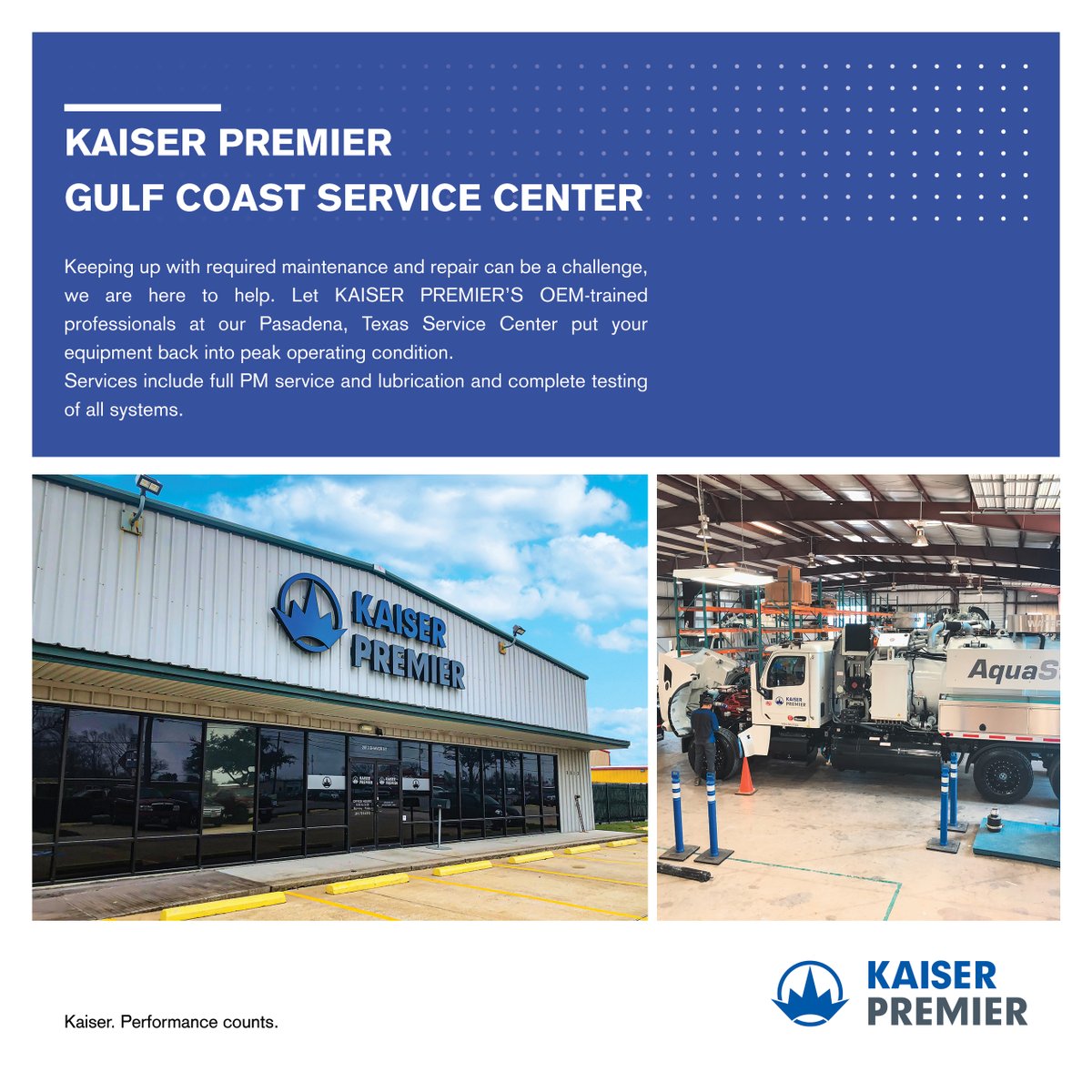 kaiserpremllc's tweet photo. Time for your hydro-vac to be tuned-up?
Has the age of your equipment compromised its performance?

Give us a call and let the team at our Pasadena, TX location get your equipment performing as it should. >> 281-721-4110

#KAISERPREMIER #PerformanceCounts #hydrovac #waterrecycler https://t.co/KLbrt3z3Xj