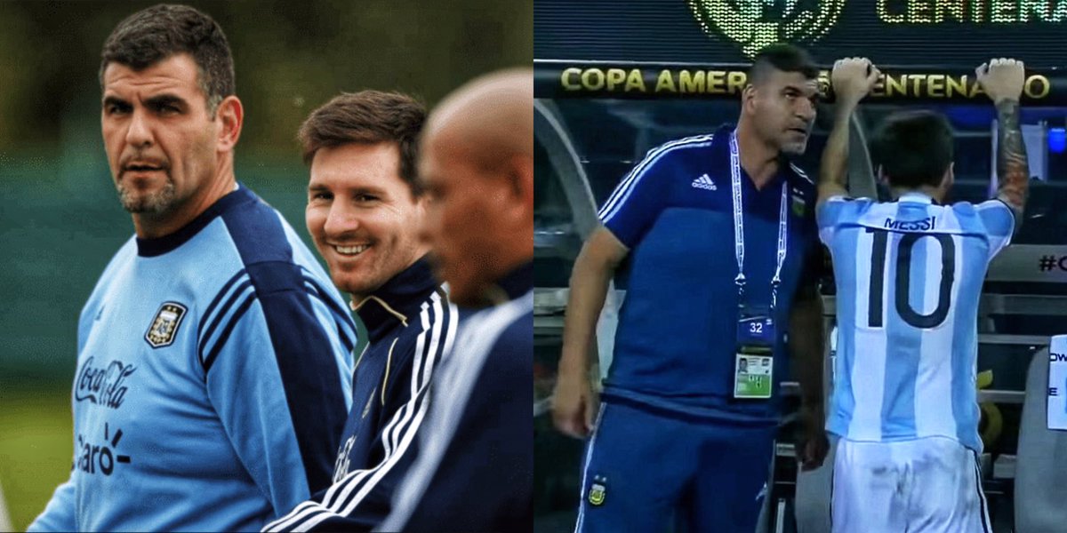 Taconeta_tw's tweet image. Lionel Messi ganó y perdió con 🇦🇷. Lo vimos tocar el cielo con las manos y recibir las injustas críticas de todo un país. Desde su debut (2005) hasta hoy, intercaló momentos buenos y no tan buenos, pero algo nunca cambió: la lealtad de Daddy D'andrea, el más fiel de los nuestros.