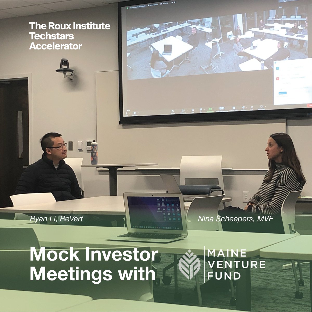 The Roux Institute Techstars Accelerator (@techstarsroux) on Twitter photo .<a href="/TechstarsRoux/">The Roux Institute Techstars Accelerator</a> class of 2022 founders have been perfecting their pitches for Demo Day. Here’s Ryan Li, CEO of ReVert, conducting a mock investor meeting with Nina Scheepers from <a href="/MEVentureFund/">Maine Venture Fund</a>.
#startups #founders #entrepreneurs .<a href="/TechstarsRoux/">The Roux Institute Techstars Accelerator</a> class of 2022 founders have been perfecting their pitches for Demo Day. Here’s Ryan Li, CEO of ReVert, conducting a mock investor meeting with Nina Scheepers from <a href="/MEVentureFund/">Maine Venture Fund</a>.
#startups #founders #entrepreneurs