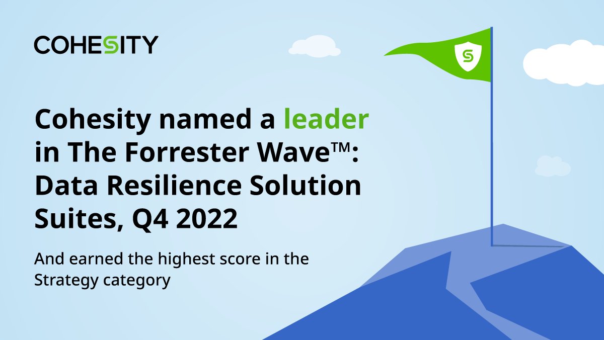 We’ve not only been named a leader in The Forrester Wave™: Data Resilience Solution Suites, Q4 2022, we’re top ranked in the “Strategy” category. 👉 cohesity.co/3UJtLV0