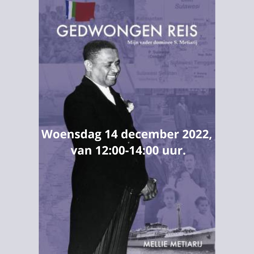 Lunchvoordracht door Mellie Metiarij met Moluks buffet.

Mellie Metiarij komt vertellen over haar boek ‘Gedwongen reis’. Het boek beschrijft het levensverhaal van haar vader, de Molukse voorman Semuel Metiarij.

Wil je erbij zijn? Ga naar: vanderveen.nl/component/jeve…