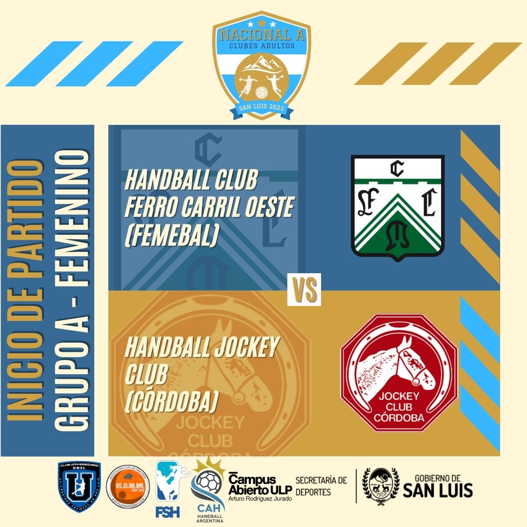 “Nacional A” Clubes Adultos:
Grupo A Femenino
Handball Club Ferro Carril Oeste (FEMEBAL) vs Handball Jockey Club (Córdoba)
INICIO DE PARTIDO

Transmisión en vivo en youtube.com/@handball.arge…
<a href="/FerroOficial/">Ferro Carril Oeste</a>

<a href="/JockeyCC/">Jockey Club Córdoba</a>
@handballjcc
<a href="/jcchandball/">JCC Handball</a>