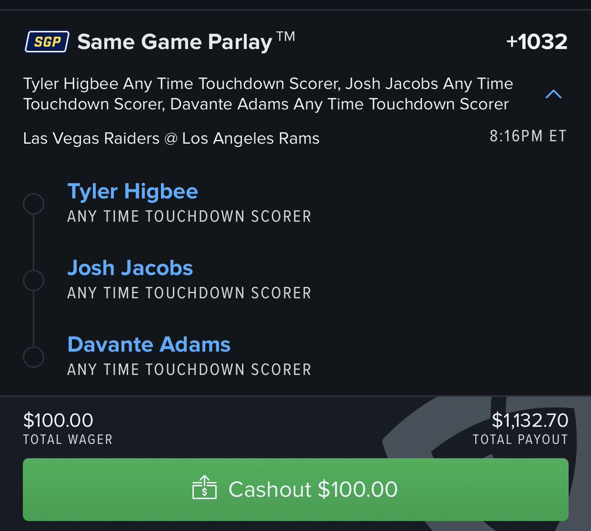DaddyKParlay's tweet photo. Riding this for the No Sweat #SGP tonight

Gut Feelings Only‼️

#GamblingTwitter #NFL #FanDuel https://t.co/Dw90A28CqO