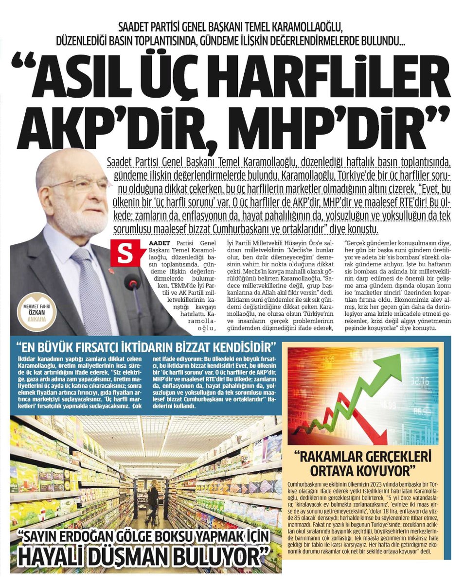 temelkmollaoglu's tweet photo. ASIL ÜÇ HARFLİLER AKP'DİR, MHP'DİR, RTE'DİR!

Evet, bu ülkenin bir üç harfliler sorunu vardır. Bu ülkede, zamların da, enflasyonun da, hayat pahalılığının da, yolsuzluğun ve yoksulluğun da tek sorumlusu bizzat Cumhurbaşkanı ve ortaklarıdır.

🔗https://t.co/5y3XAEjfWG https://t.co/QJYA75Dct7