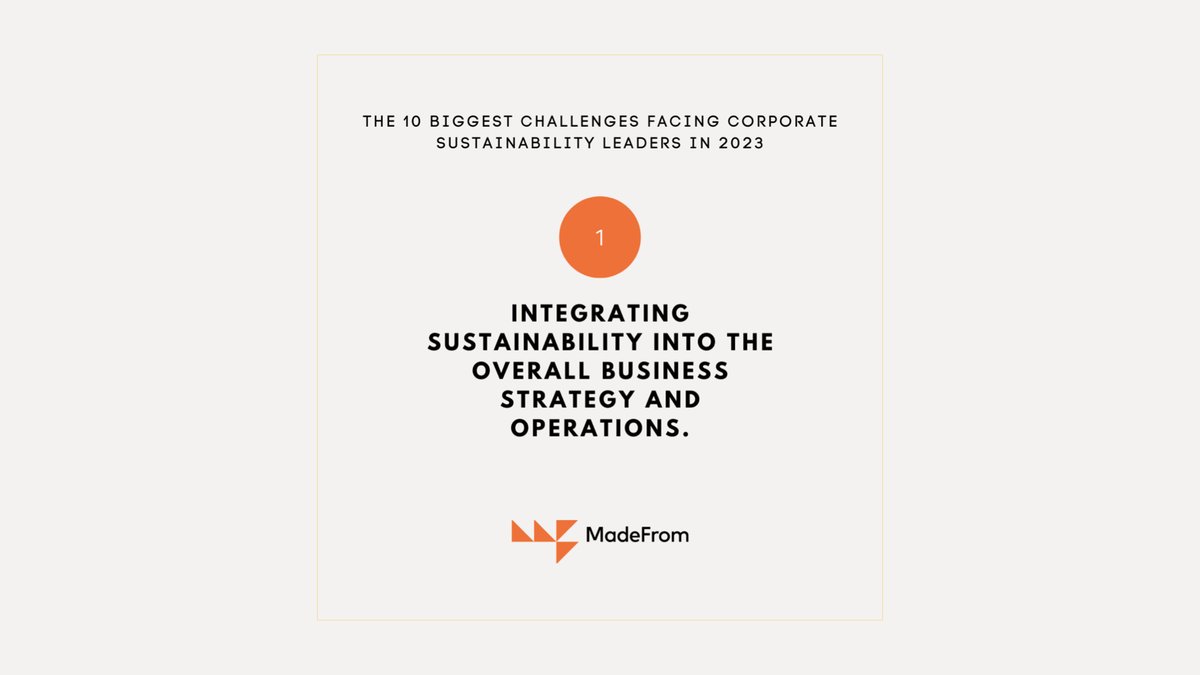 DomPotter's tweet photo. It's not enough to simply have sustainability goals and initiatives - they need to be integrated into every aspect of the business.

Based on my decade of working with / within complex global enterprises &amp; their leaders on this exact challenge here are the elements of how: https://t.co/6EgX8iAXCZ