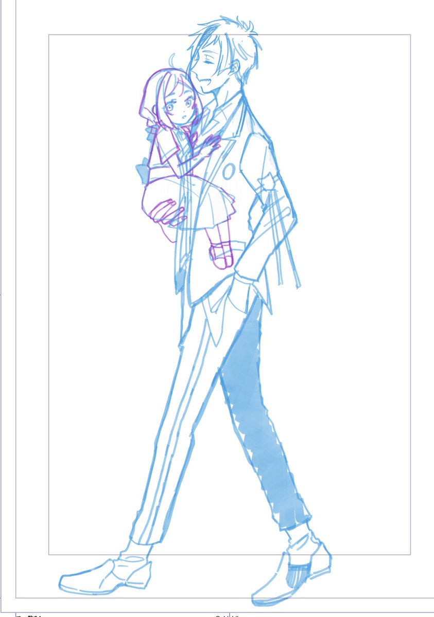 ツイステ Wip フロイド足長リーチ シチコ 原稿のイラスト