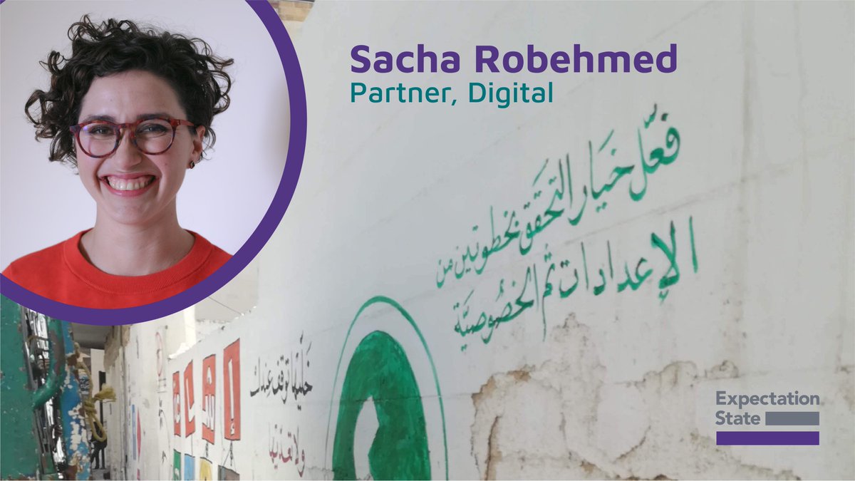 exp_state's tweet photo. We’re absolutely thrilled to announce that Sacha Robehmed has become a Partner at Expectation State. 

Sacha will lead our Digital portfolio, growing work focused on digital development that is equitable and rights-led. 

https://t.co/DNt2zM38xb https://t.co/DATXhDgdBA