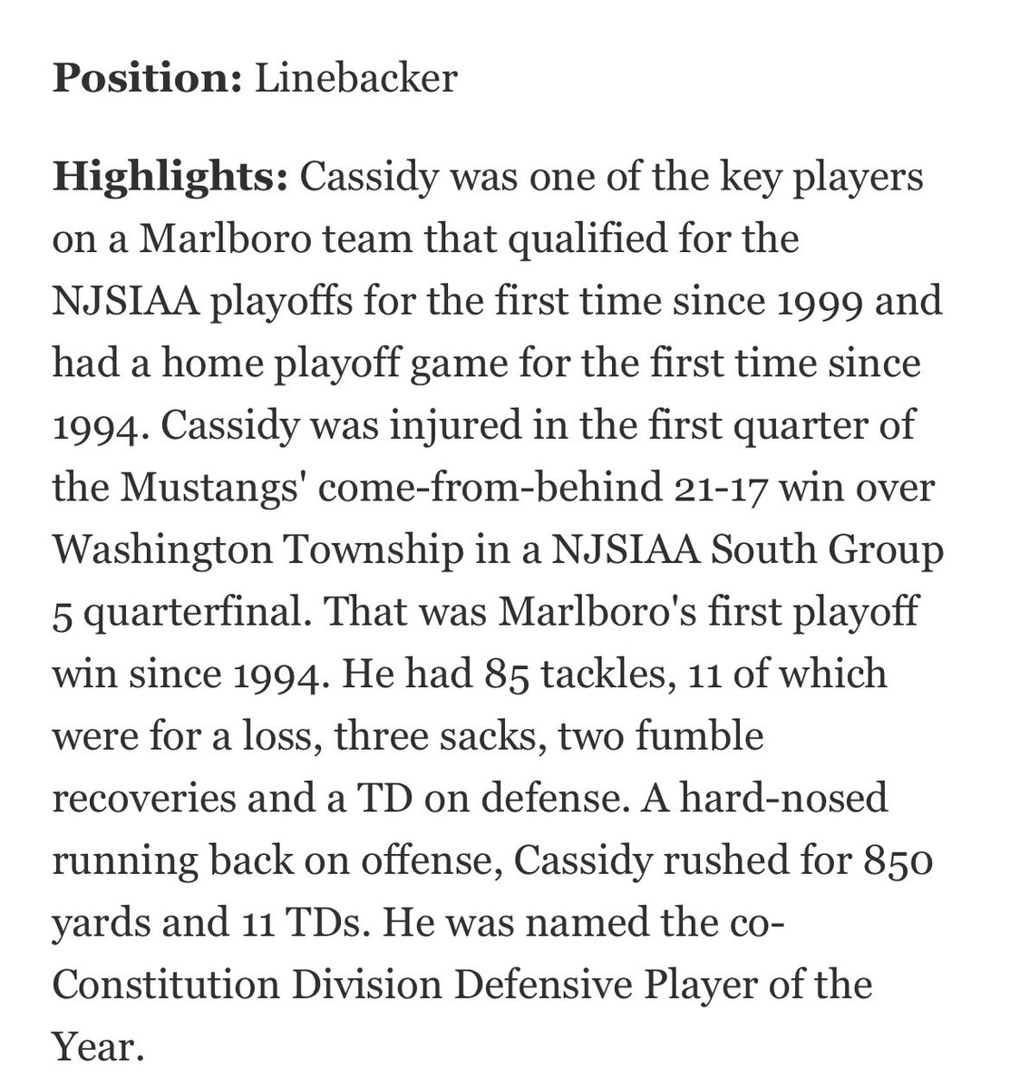 Honored to be named 1st Team All Shore! Jobs not finished. <a href="/mhsmustangsfb/">mustangsfootball</a> <a href="/Coachlanese13/">Coach George</a> <a href="/alexgleitman/">Alex Gleitman</a>