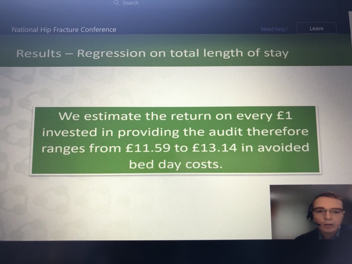 RHouson's tweet photo. Why we do what we do. @docfarrow demonstrates that Scottish hip fracture audit is value for money #scothip22 #improvingpatientjourney https://t.co/1oontRYlrV