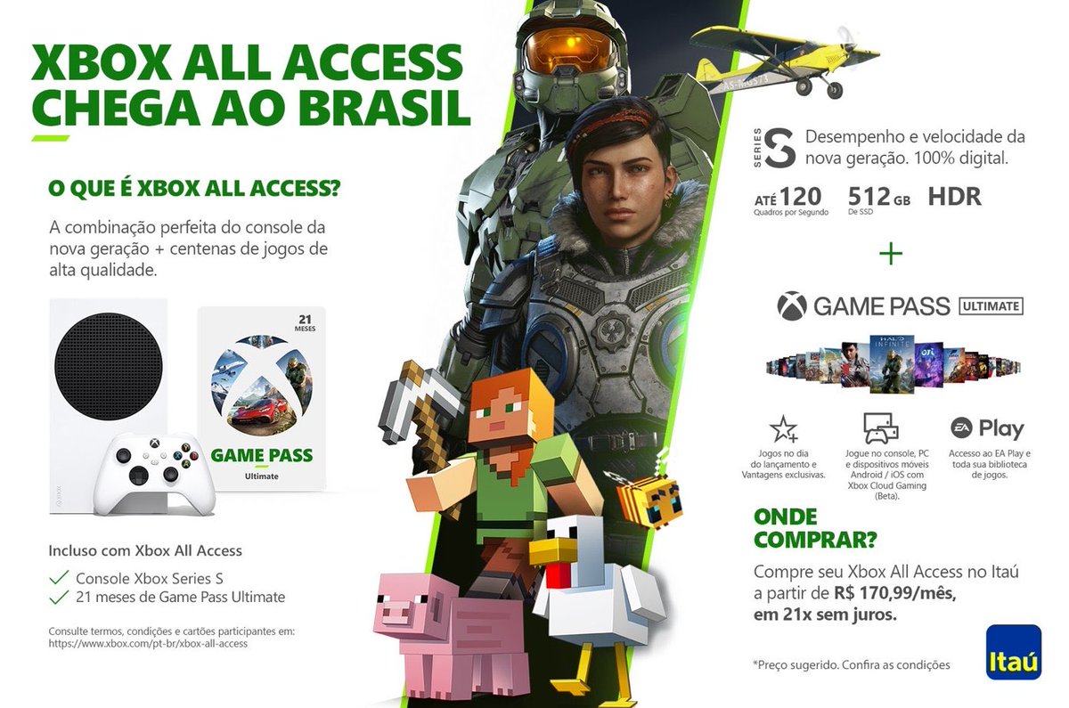 M4Ximizando's tweet photo. E está aí! Muita gente pediu o Xbox all access no BR e chegou. Aqui em UK você precisa ter um bom credit score para conseguir. Acham que no BR será da mesma forma? E vale a pena considerando as opções de parcelamento já disponíveis? O que acharam? https://t.co/G3MoFobnLG