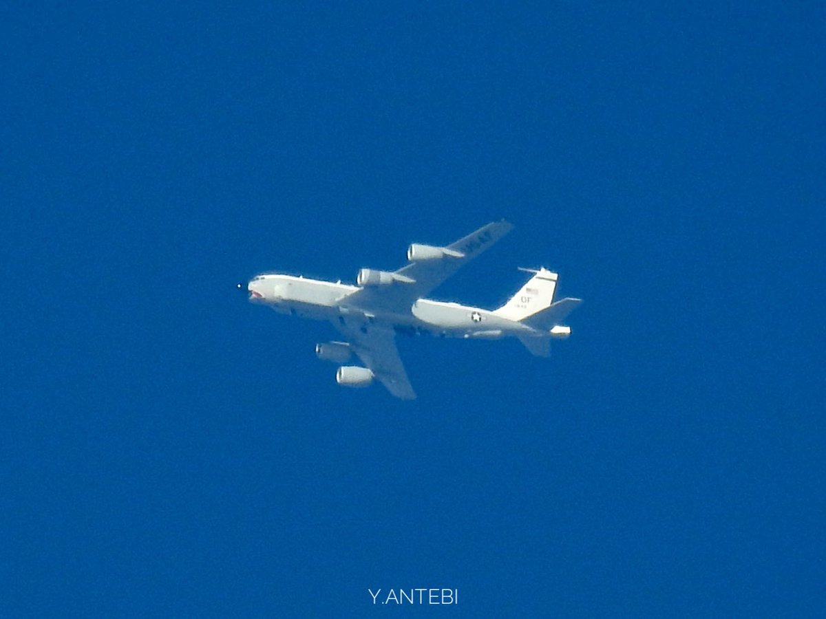 ace_pio's tweet photo. #HOMER11 #RC135U #CombatSent heading back to Souda from a long range mission to the Iranian coast https://t.co/mRsgYktVWk