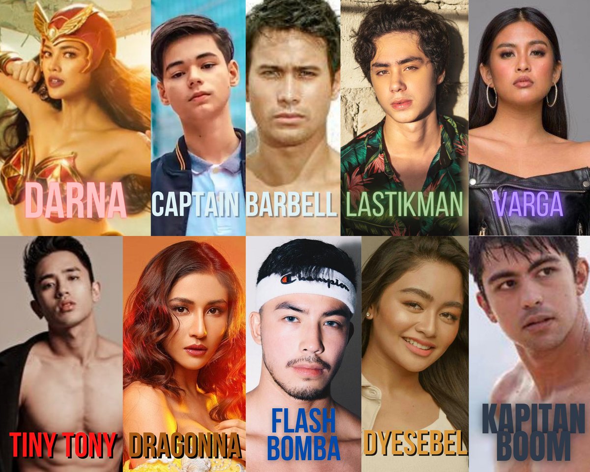 _____6______13's tweet photo. JUST AN IDEA #SANLAKAS
@Imjanedeleon as #Darna
James Graham/@SamuelMilby as #CaptainBarbell
@Ajenningss_ as #Lastikman
@gabbi as #Varga
@davidlicauco as #TinyTony
@sanya_lopez as #Dragonna
@tonythesharky as #FlashBomba
@vivoree as #Dyesebel
@derrrmonasterio as #KapitanBoom https://t.co/Xvbni8uWSa
