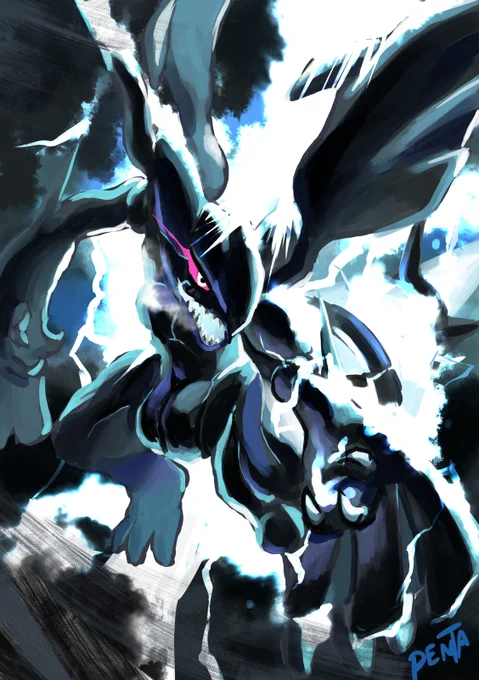 ゼクロム。#ポケモン版深夜の真剣お絵描き60分一本勝負 