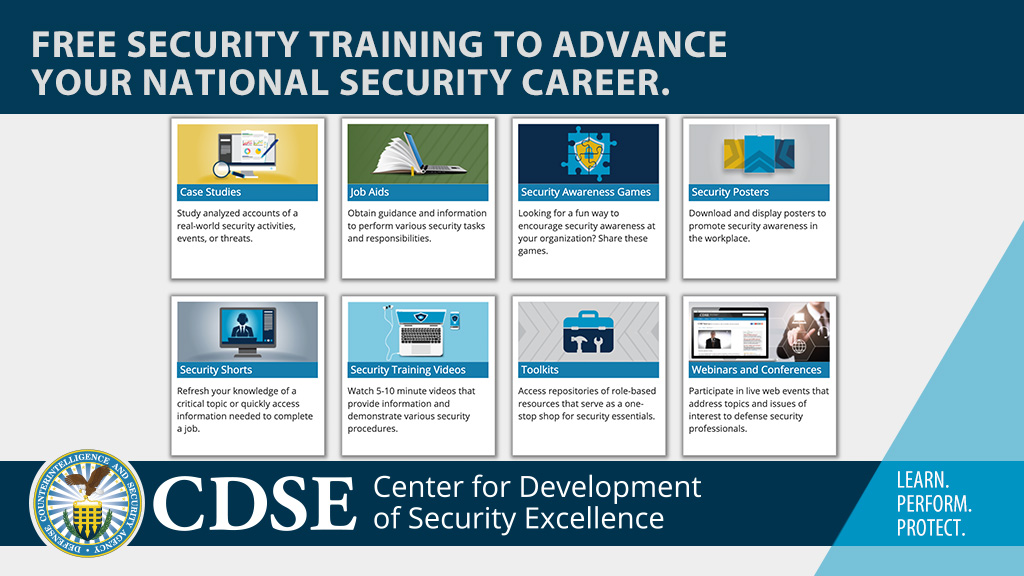 DCSAgov's tweet photo. Set your 2023 professional development goals today.
How many e-learning, instructor-led or virtual instructor-led CDSE online training courses will you complete next year?
#LearnPerformProtect
https://t.co/tdAlBFFGlC https://t.co/N0vFEJdO2v