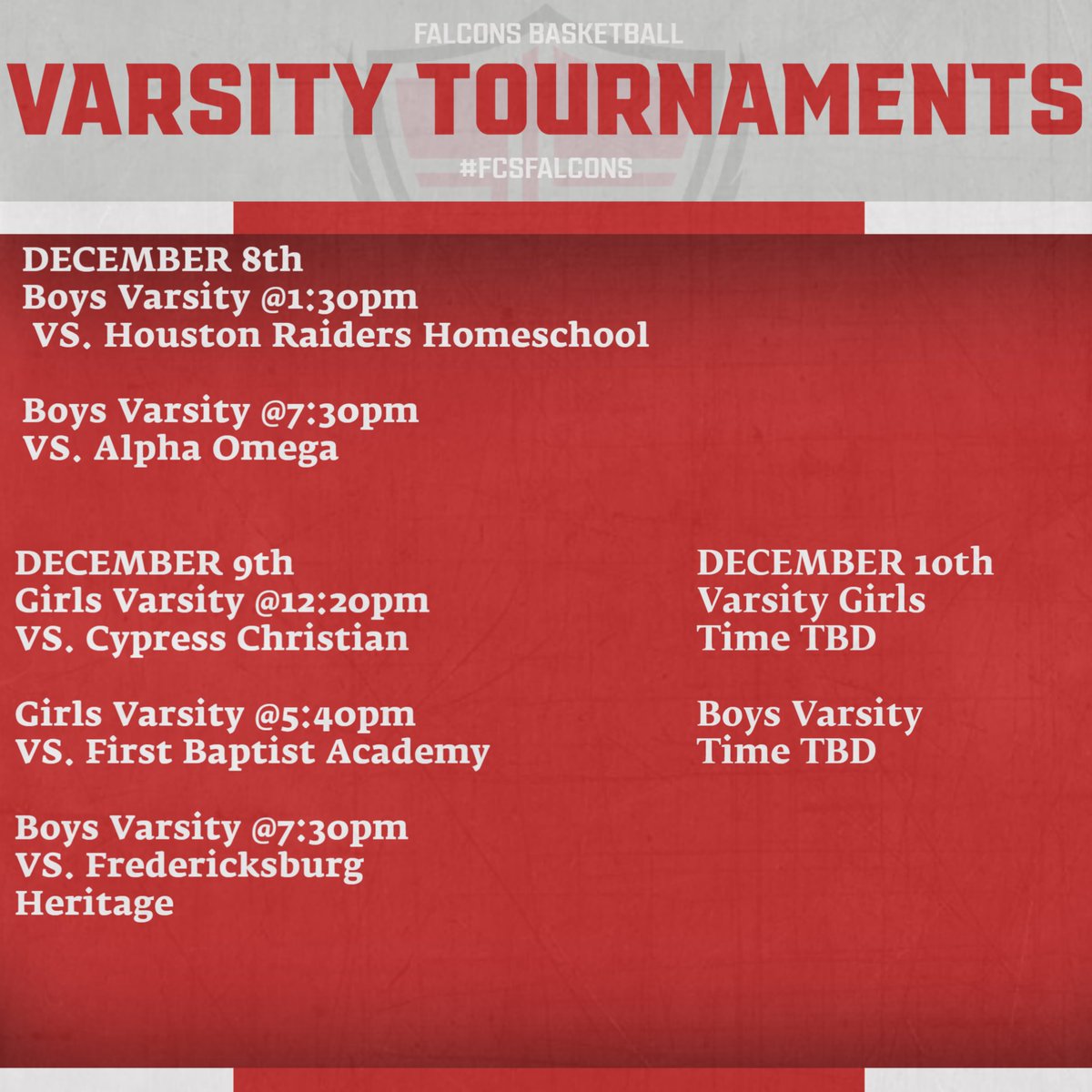 founders_school's tweet photo. This weekend, our Boys Varsity and Girls Varsity basketball teams will both be competing in tournaments. Our Girls Varsity team will be at Conroe Lifestyle Christian School, 3993 I 45 N. Conroe, TX. 77304, and our Boys Varsity team will be at our gym, 24724 Aldine Westfield Rd. https://t.co/TBqR301eYr