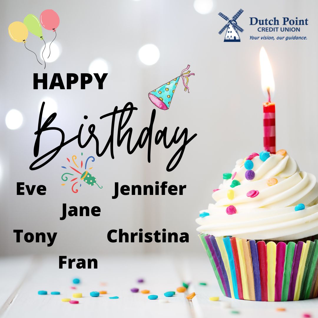 Please join us in wishing Happy Birthday to our team members celebrating a birthday in December! We hope you have a great day!

#Birthday #DecemberBirthday #HappyBirthday #DPCUTeam #DutchPointCU #YourVisionOurGuidance
