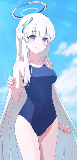 お題箱よりスク水ノア#ブルアカ #生塩ノア 