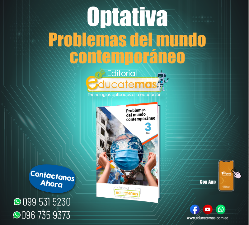 EducatemasEc's tweet photo. Problemas del mundo contemporáneo para descubrir lo que pasa en nuestro sociedad
Material de apoyo para 3 de bachillerato. https://t.co/XgeHl66Ayx