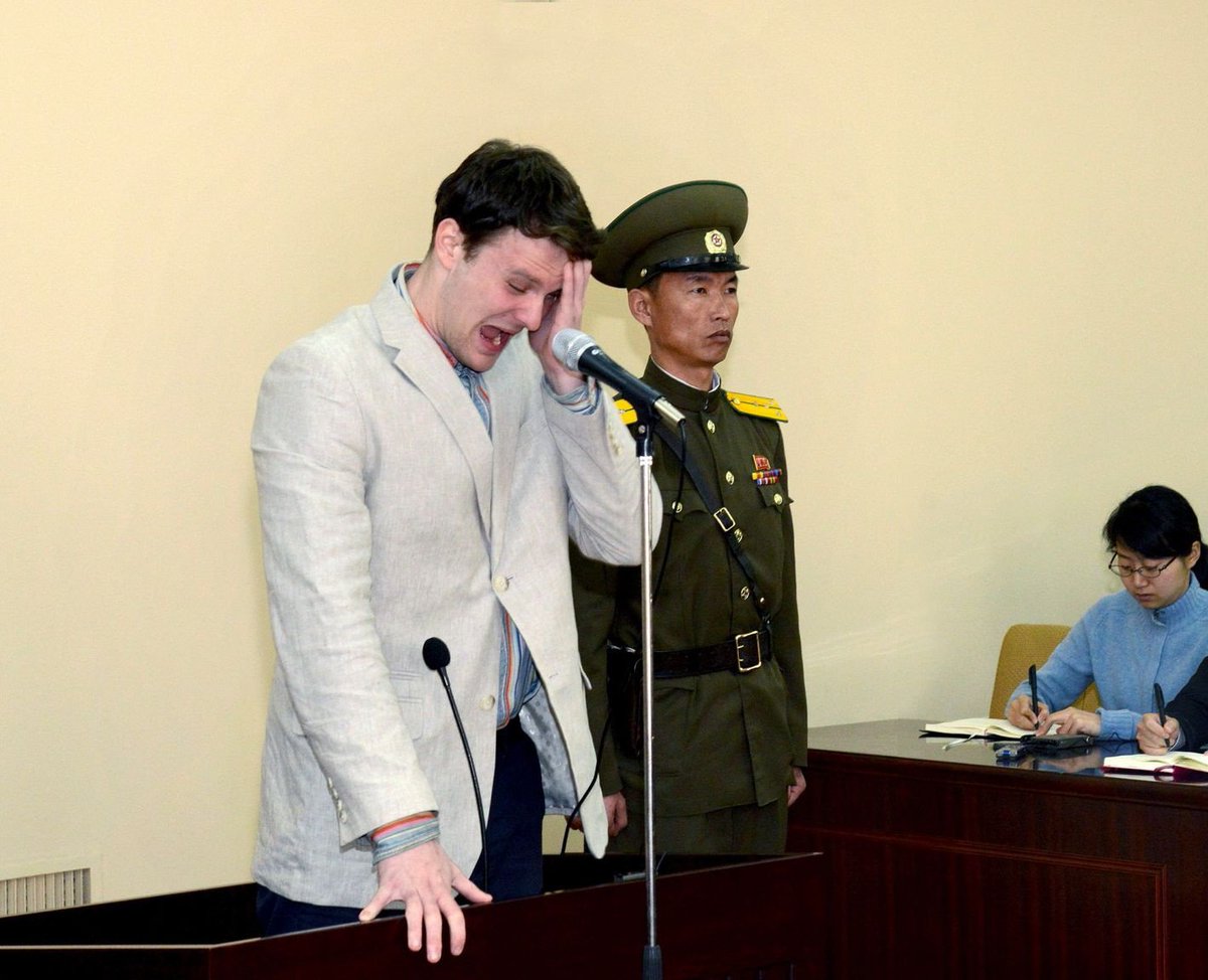 @JohnMcc04883882 @TheRickWilson Otto Warmbier, the American college student North Korea murdered while Trump was sending love letters back and forth with Kim Jong-Un