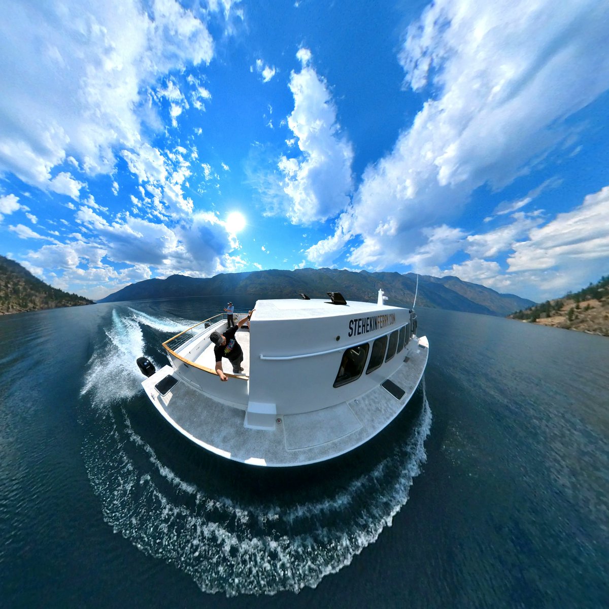 SouthernMinnGuy's tweet photo. Lake Chelan (Chelan County, Wash., USA; traditional territory of the Chelan, Yakama, Okanagan, Colville, Cayuse, Umatilla and Walla Walla nations) ~ Original 360° pics @ https://t.co/d1z7oqbQbi 
#tinyplanet #VisitWA #ExploreWA #TruetoNature #mountains #lake #ferry https://t.co/CS8c1yvDcG