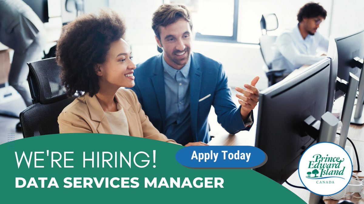 The Government of Prince Edward Island is hiring a Data Services Manager!

☑️ $39 - $48 an hour
☑️ Full Time Permanent
☑️ Pension &amp; Benefits
☑️ Flextime

Click here to apply today: 
gov.pe.ca/jobs/api/posit…

#Hiring #employment #PEI #IT #informationtechnology