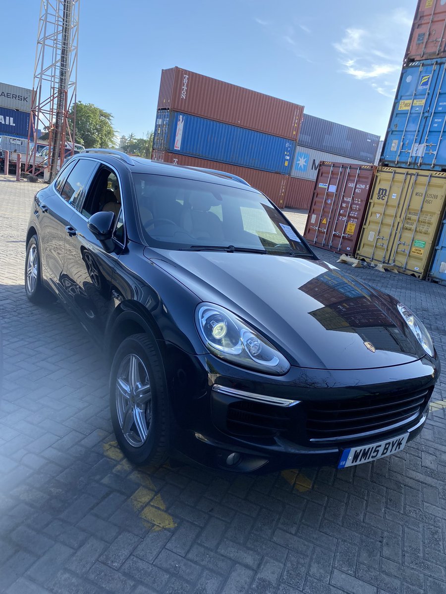 KhalifKairo's tweet photo. Last time i posted a photo of this Porsche Cayenne, it was inside a 40 Foot shipping container at the port of Tilbury, United Kingdom awaiting shipment to Mombasa. Two days ago,the package arrived safely and we should hand it over to new owner next week. https://t.co/e8aydyQBtx