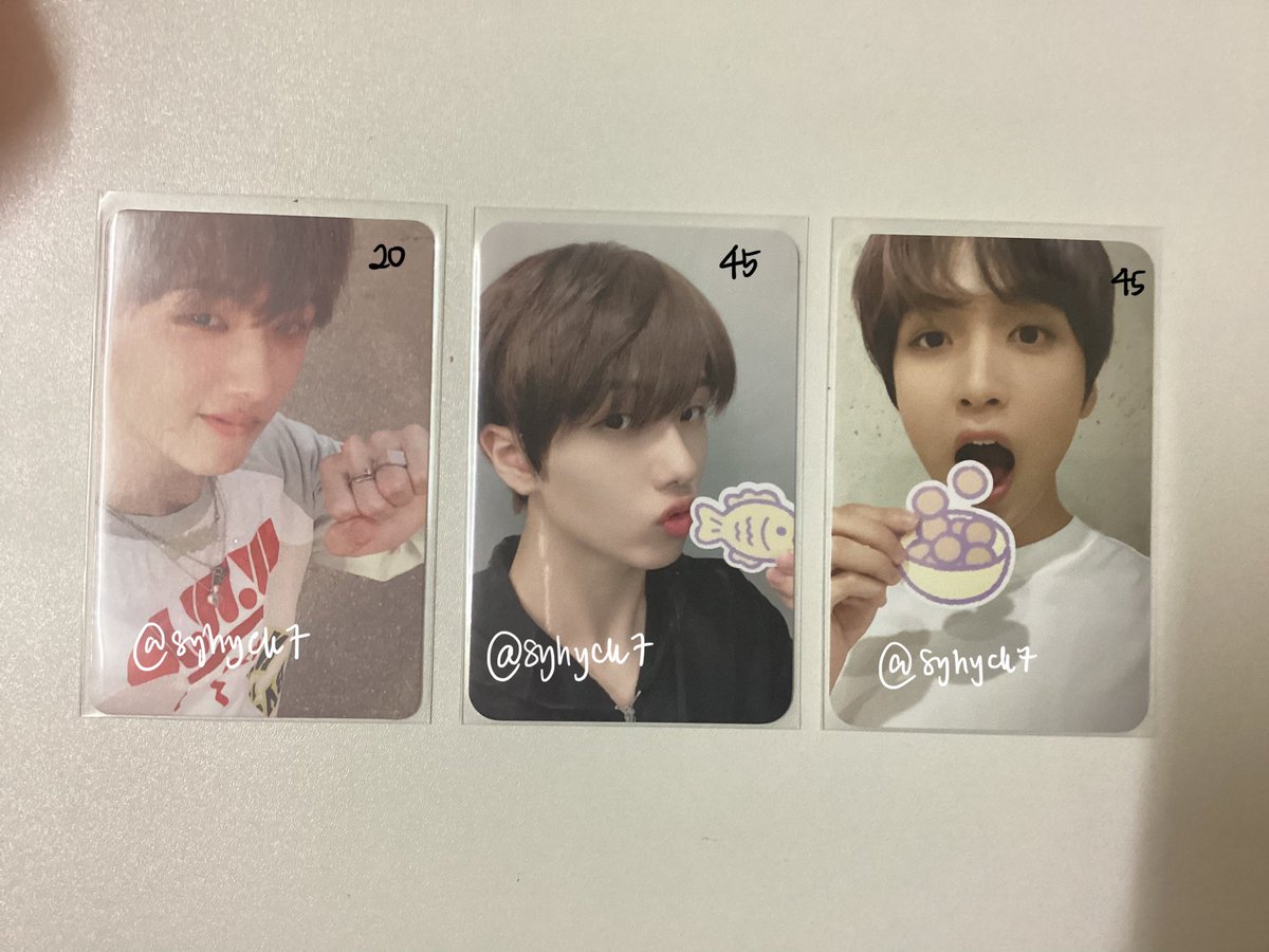 WTS NCT PHOTOCARDS 

— jisung set RM65 (sanrio keyring holder pc only + beatbox pc)
— haechan RM45 (sanrio keyring holder pc only)
— price exclude postage (RM8 to wm)
— all in good condition 
— selling jisung in set only
— serious buyer only 

#pasarNCT #PasarNCTmy