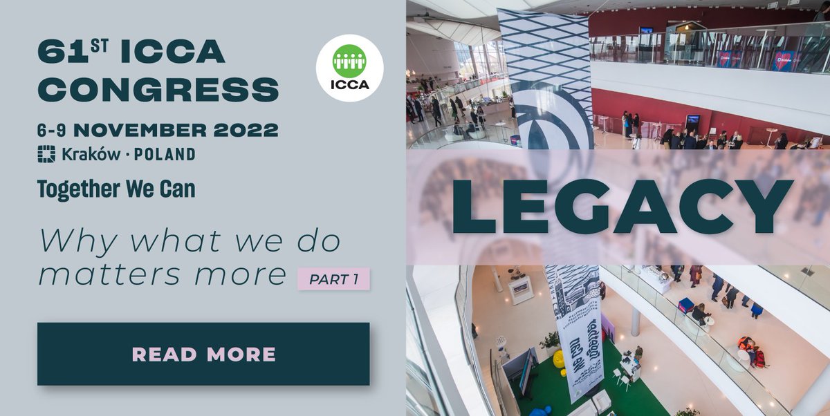 ICCA is publishing three articles based on how our pillars were used to shape content at the recent 61st ICCA Congress.  

👀Part One of Legacy: Why What We Do Will Matter More is available here➡️ ow.ly/xtRB50LYtaz

#ICCAWorld #EventProfs
