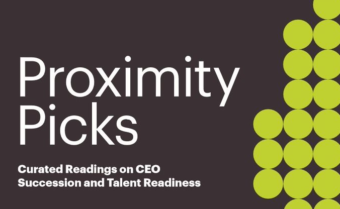 Proximity’s curated readings on CEO succession and talent readiness are for hospitals anticipating a top leadership transition in the near term and those proactively informing and readying their board in advance of a future one. Read them here: bit.ly/3UF36sr
