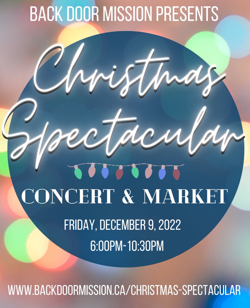 It's almost here! Tomorrow December 9th check out the Back Door Mission for the Relief of Poverty @BackDoorMission Christmas Spectacular! Live music, an outdoor market, and a bar under the stars! Learn more and get your tickets at ⁠
backdoormission.ca/Christmas-spec…