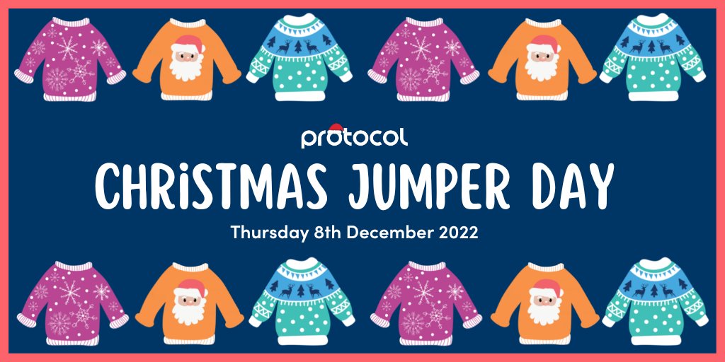 Protocol_Rec's tweet image. Team Protocol will be donning their best festive knitwear today in aid of Save the Children!

Christmas Jumper Day is Save the Children&apos;s annual event which raises money for children in the UK and across the world.

🎄🎅

#SaveTheChildren #ChristmasJumperDay #TeamProtocol