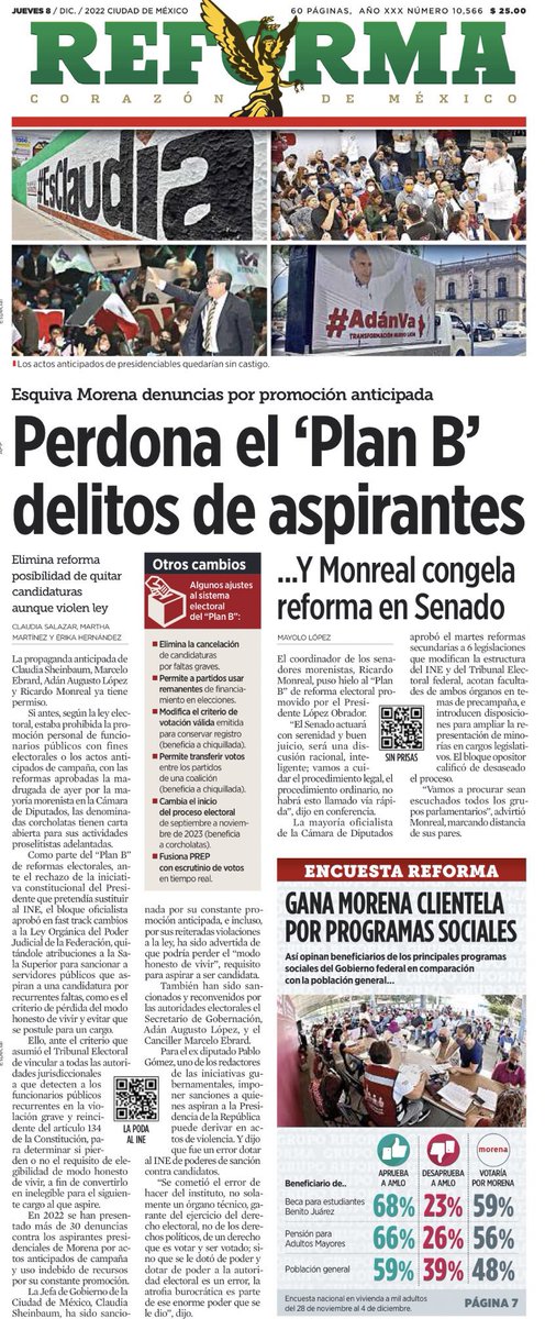 La bomba fétida escondida en el Plan B(errinche) de lópez es lo más Morena que puede haber:

Legalizar la IMPUNIDAD! “Perdonarse” desde la ley! Legalizar sus delitos electorales previos y futuros! Morena ya superó cualquier límite de suciedad, de cualquier grupo político previo🤮