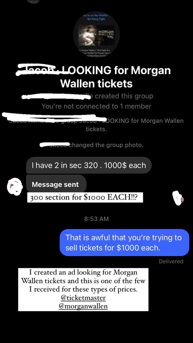 emmaabarr's tweet photo. This is so frustrating as a fan who just wants to see their favourite musician play their favourite songs. 
@Ticketmaster @MorganWallen https://t.co/t2NgMi3AU2