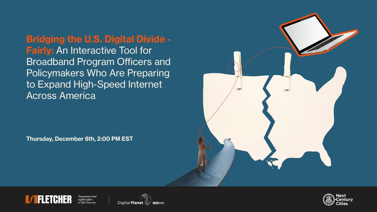 NextCentCit's tweet photo. TODAY | Join us, @dgtl_planet &amp; @mapcmetroboston at 2:00 p.m. ET for "Bridging the Digital Divide Fairly: An Interactive Tool for Broadband Program Officers and Policymakers Who Are Preparing to Expand High-Speed Internet Across America." 

Register here: https://t.co/o4A8UEu9Ih https://t.co/6vxkFHuSmb