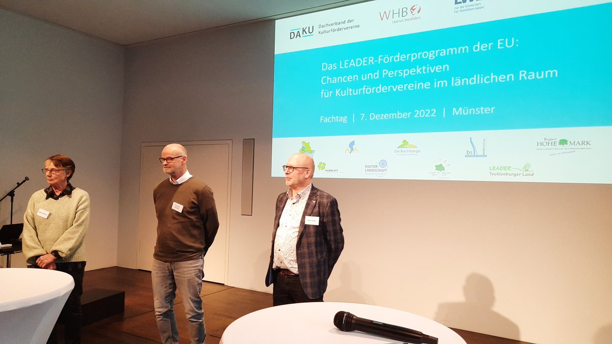 Schön war's beim Fachtag #LEADER und #Kulturförderung gestern im #LWL-Museum in #MS. Auch zwei Projekte aus #AHL wurden vorgestellt - und erhielten eine großzügige finanzielle Ehrung! 

Danke dafür an die Veranstalter #DAKU und #WHB!