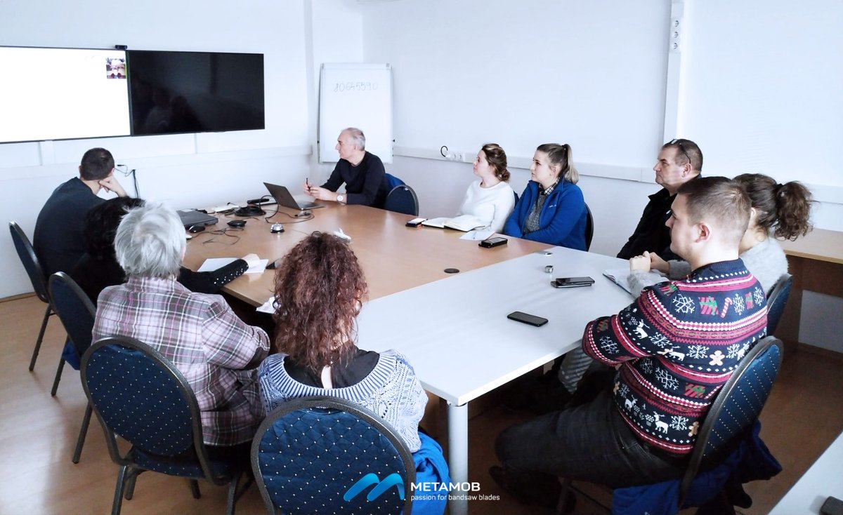 Training day for sales team <a href="/MetamobRO/">Metamob</a>  👨‍🏫👩‍🏫
The topic of the seminar ➡ MetaPrecision bandsaw blades 💥

MetaPrecision are bandsaw blades designed for woodworking and timber factories in order to cut quality veneer and wood slides in a highly precise and efficient way.

#metamob
