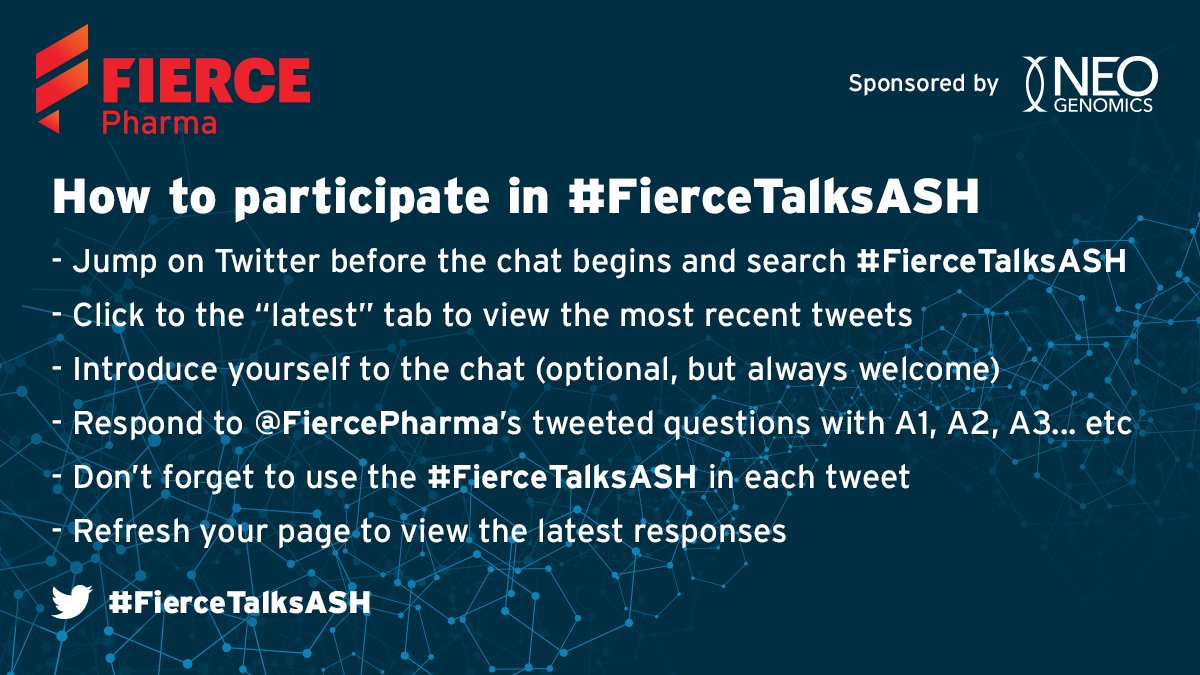 FiercePharma's tweet photo. One hour to go... #FierceTalksASH #ASH22 https://t.co/3gUSsrISCQ