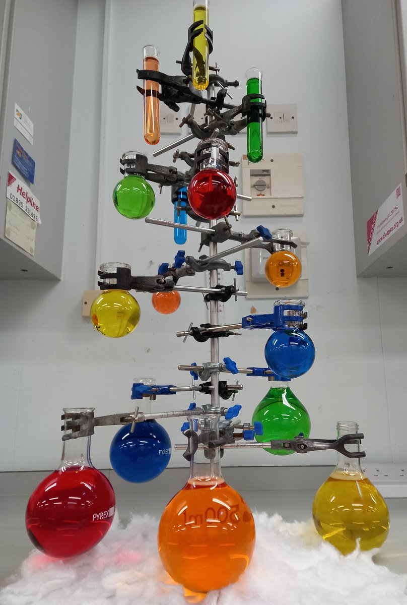 PurduePrintsUK's tweet photo. The Science department at Brighton Hill Community School wishes everyone a very happy and safe Christmas! 😊 ☃️ #Chemistree #YellowArmy #Science #sciencegreetings #schooltechnician https://t.co/tA9bjbaWeW
