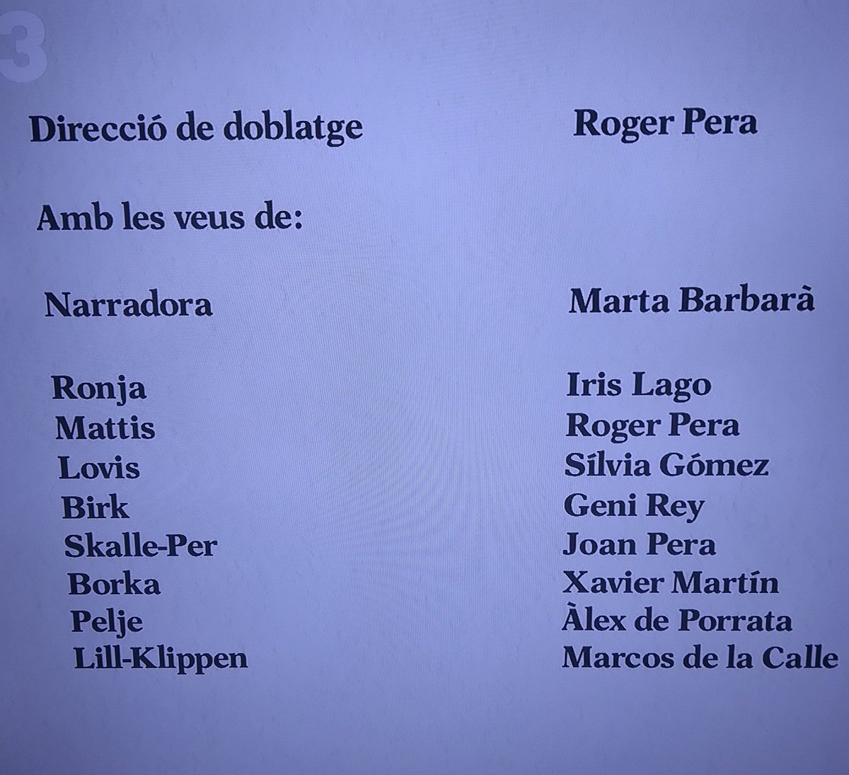 loTxus's tweet photo. Fitxa de @DoblatgeCatala de #RonjaX3 https://t.co/IdUsthCLLz