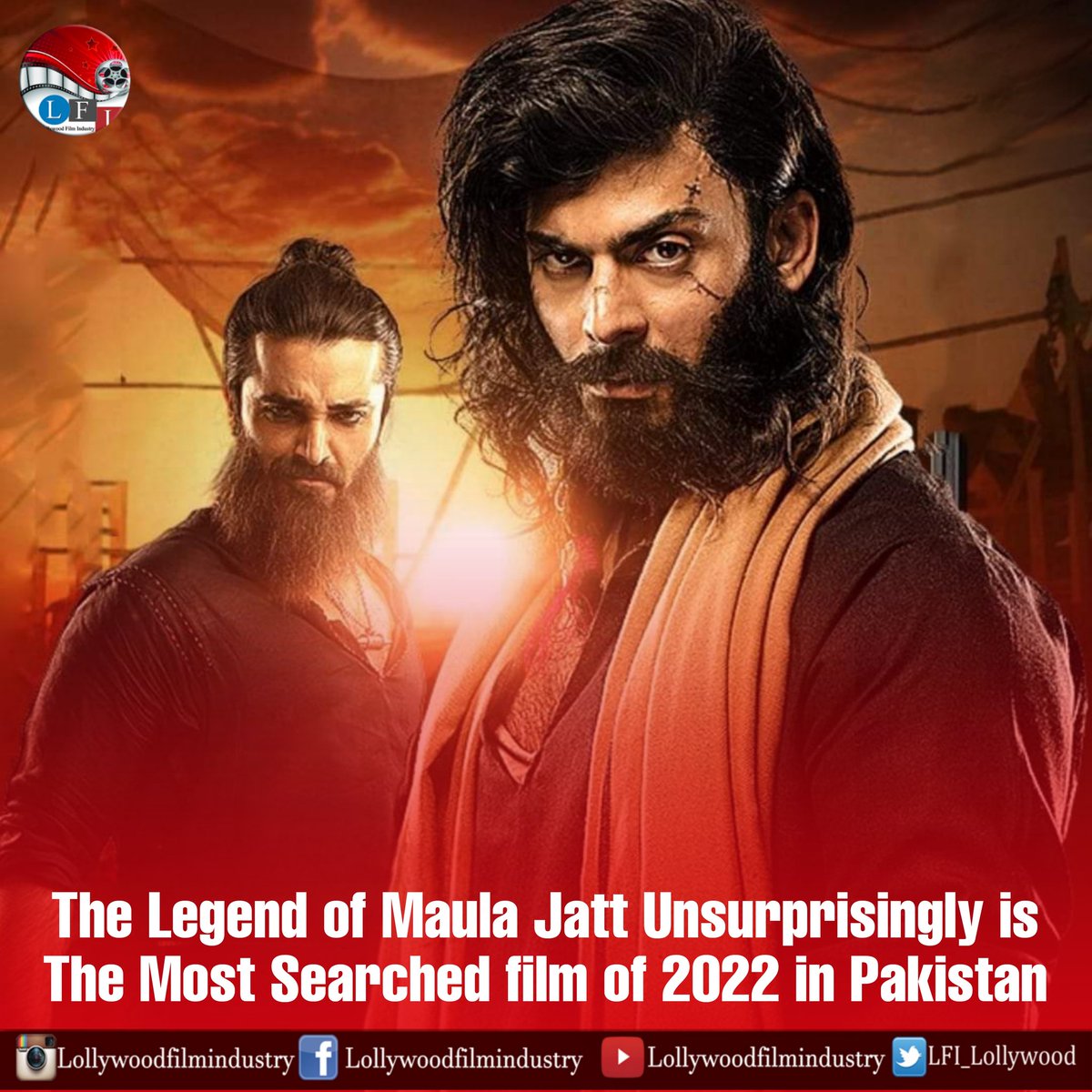 LFI_Lollywood's tweet photo. #TheLegendofMaulaJatt Unsurprisingly is The Most Searched film of 2022 in Pakistan🙌
#MaulaJatt2022 #FawadKhan #HamzaAliAbbasi #MahiraKhan #HumaimaMalick #AliAzmat #GoharRasheed #FarisShafi #NasirAdeeb #BilalLashari #AmmaraHikmat #AliMurtaza #AsadJkhan #Encyclomedia https://t.co/ck8dfvNZgl
