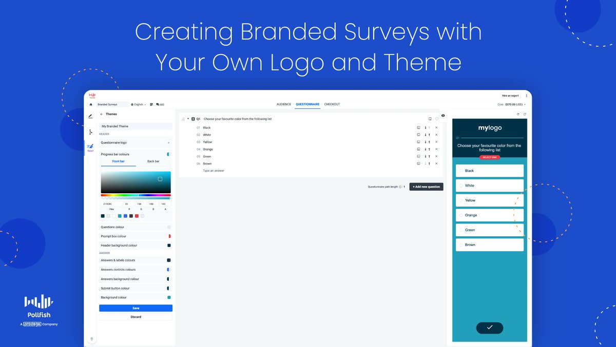 Enhance the survey experience for your respondents and foster brand awareness for your business by creating a branded survey. It’s easy on the Pollfish platform. #brandedsurvey #marketresearch #surveys #research <a href="/ProdegeLLC/">Prodege</a> buff.ly/3uwOW22