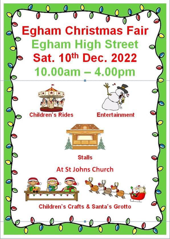 Please support your PTSA at the Egham Christmas Fair this weekend. We have some lovely prizes for you to win as well as lots of festive cheer 🎄
