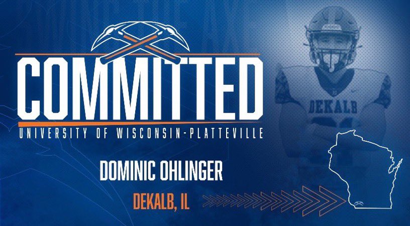 I am happy to announce my commitment to @UWPlattFootball‼️ Thank you to @Ryan_Munz @CoachSheehan12 and the rest of the coaching staff for this opportunity! Thank you to my coaches and teammates at @dekalb_football and to my family for the constant support. #swingtheaxe
