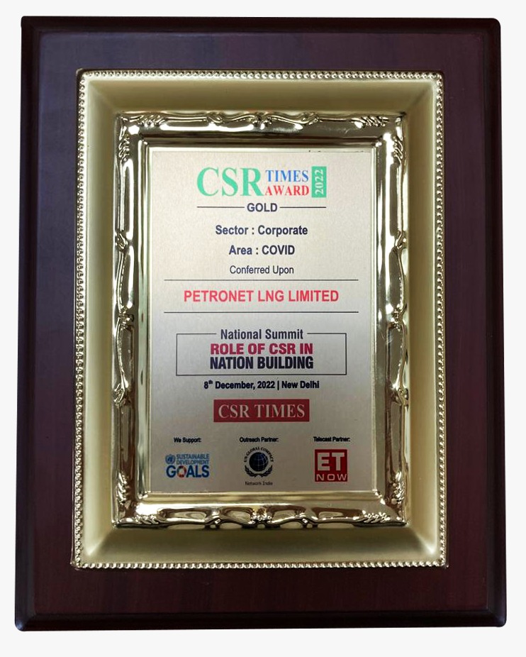 PetronetLNGLtd's tweet photo. We are pleased to announce that @PetronetLNGLtd   has been honored with the prestigious 9th CSR Times Award in Gold Category for its pivotal role in Nation Building for the CSR Project “Installation of PSA Oxygen Generation Plants to combat COVID - 19”#csrtimes
@sundeepbhutoria https://t.co/3R5Ja9HtpZ