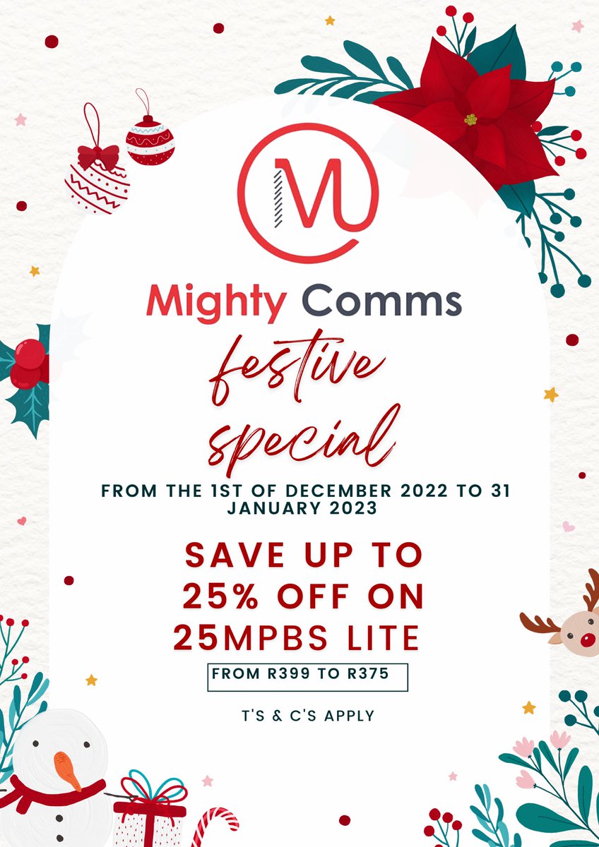Mighty_Comms's tweet photo. Fibre for less than R400???!! Thanks to Mighty Comms Festive Special!!!! Come join the winning team😌 https://t.co/R2lbgKQpno